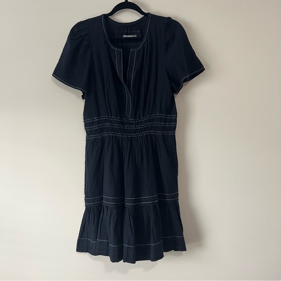 Anthropologie Dresses & Skirts - Anthropologie Somerset Black Mini Dress with White Topstitching